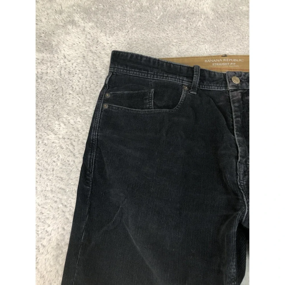 Banana Republic Corduroy Pants Mens 34x30 (Tag 33x30) Navy Blue Straight *Flaw